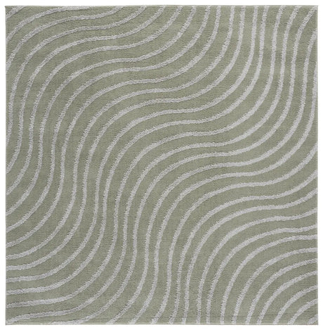Safavieh Wave 6'-7" x 6'-7" Rug in Green / Grey