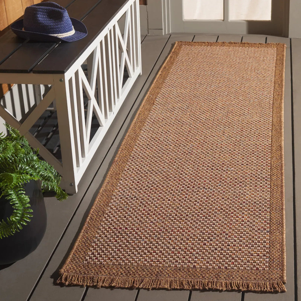 Safavieh Wicker 2'-2" x 8'-0" Rug in Natural / Brown