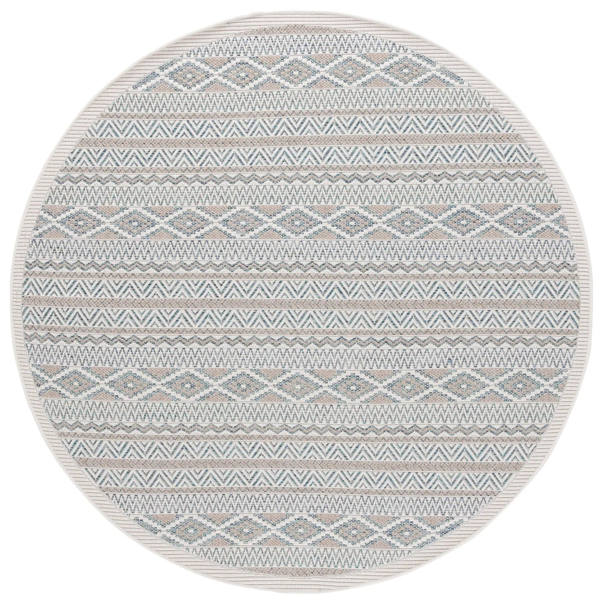Safavieh Wicker 6'-7" x 6'-7" Rug in Aqua / Beige
