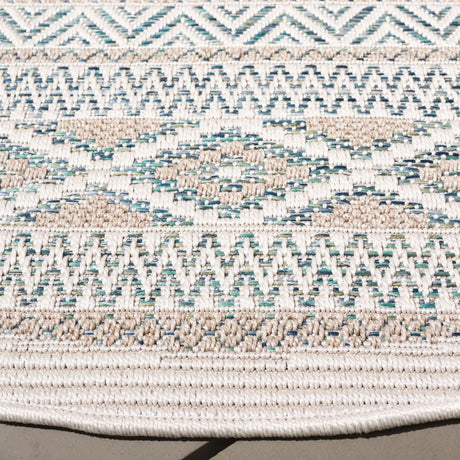 Safavieh Wicker 6'-7" x 6'-7" Rug in Aqua / Beige
