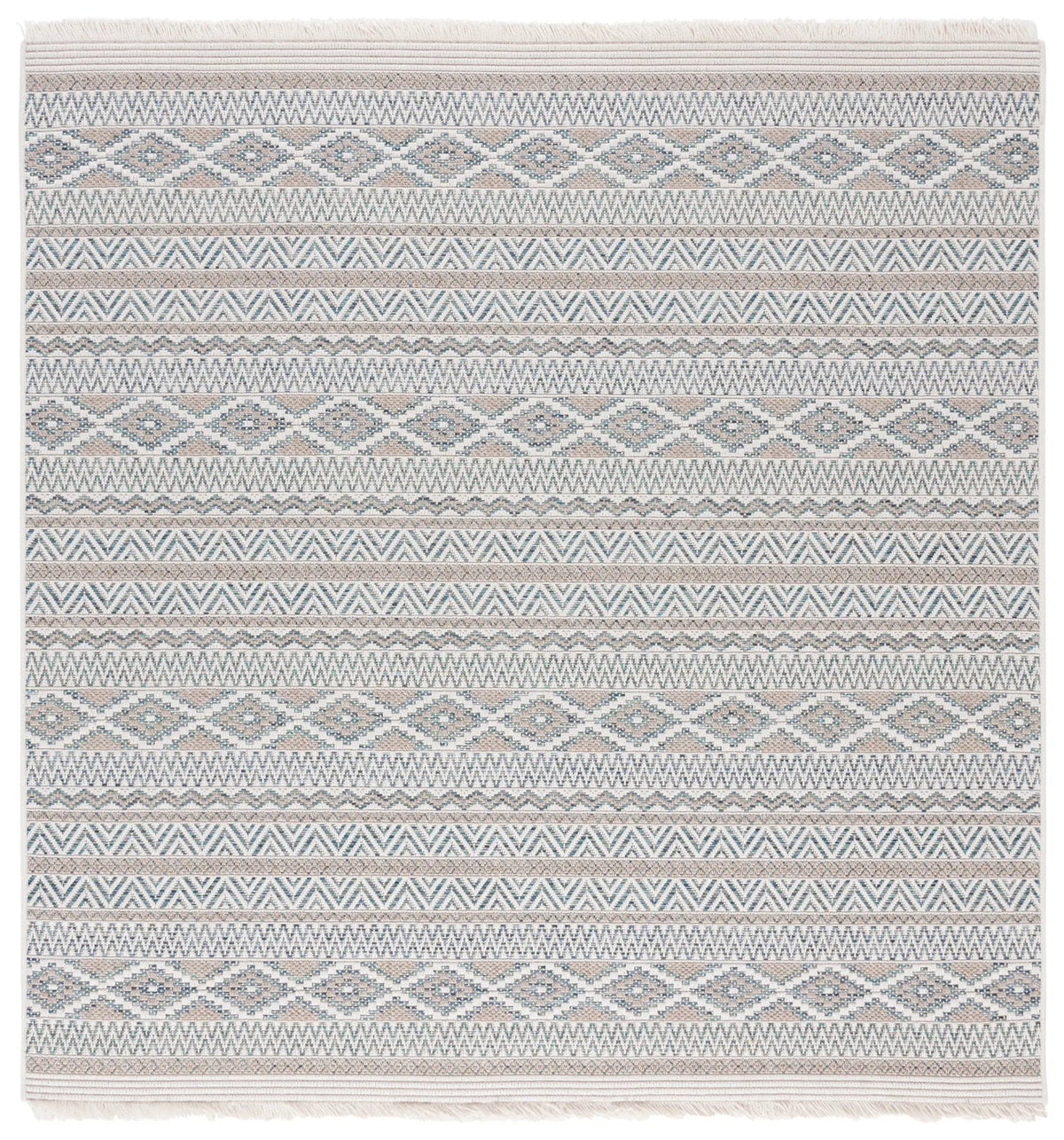 Safavieh Wicker 6'-7" x 6'-7" Rug in Aqua / Beige