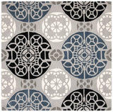 Safavieh Wyndham 7'-0" x 7'-0" Rug in Grey / Black