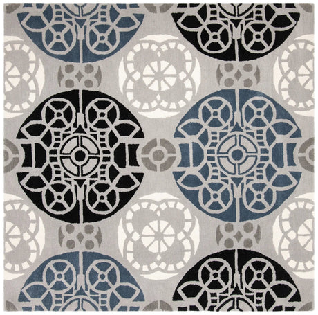 Safavieh Wyndham 7'-0" x 7'-0" Rug in Grey / Black