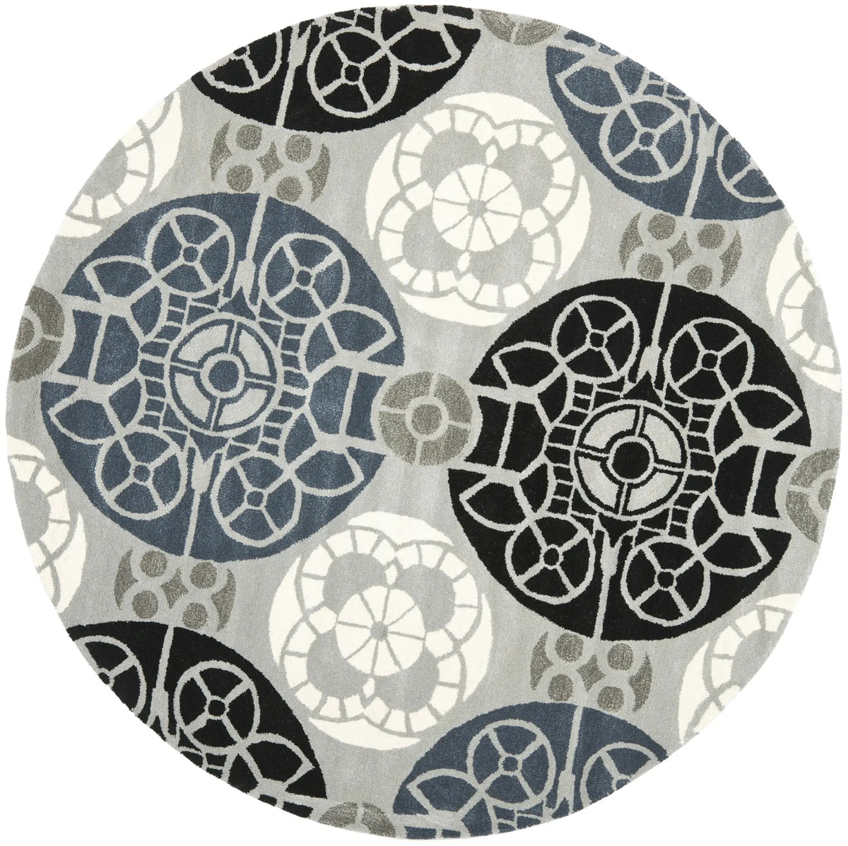 Safavieh Wyndham 7'-0" x 7'-0" Rug in Grey / Black