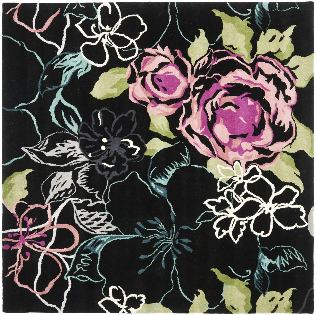 Safavieh Wyndham 7'-0" x 7'-0" Rug in Black / Multi