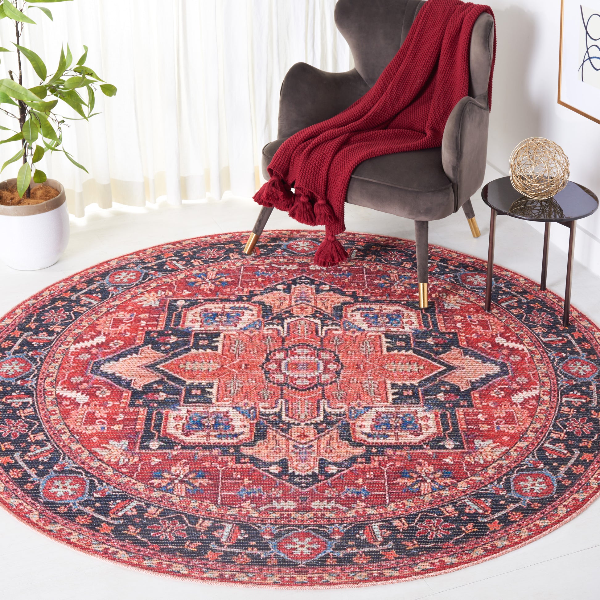 Safavieh Serapi Sep612Q Red/Blue Area Rug