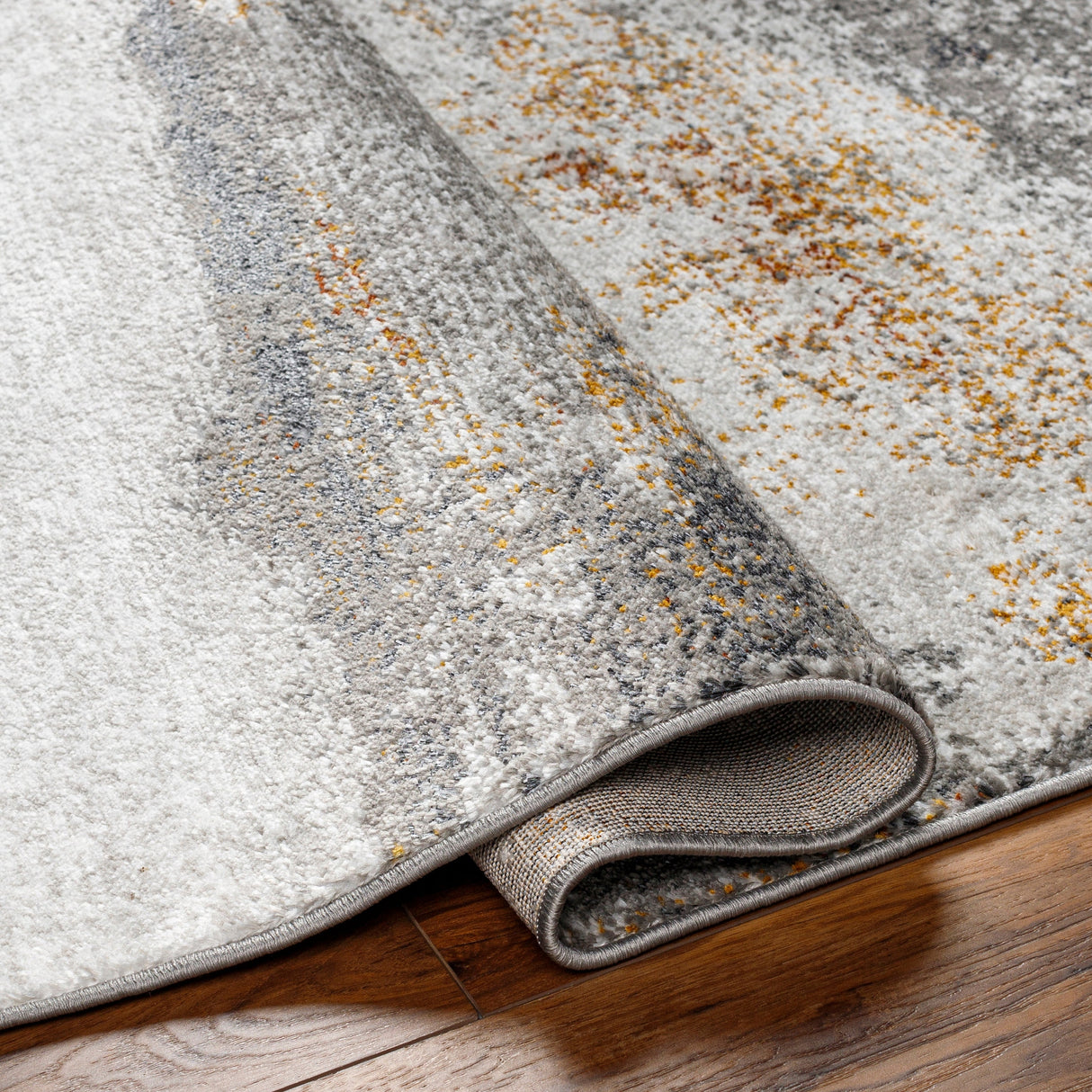 Surya San Francisco Sfo-2300 Charcoal, Ivory, Light Slate, Black, Mustard, Rust Rug.