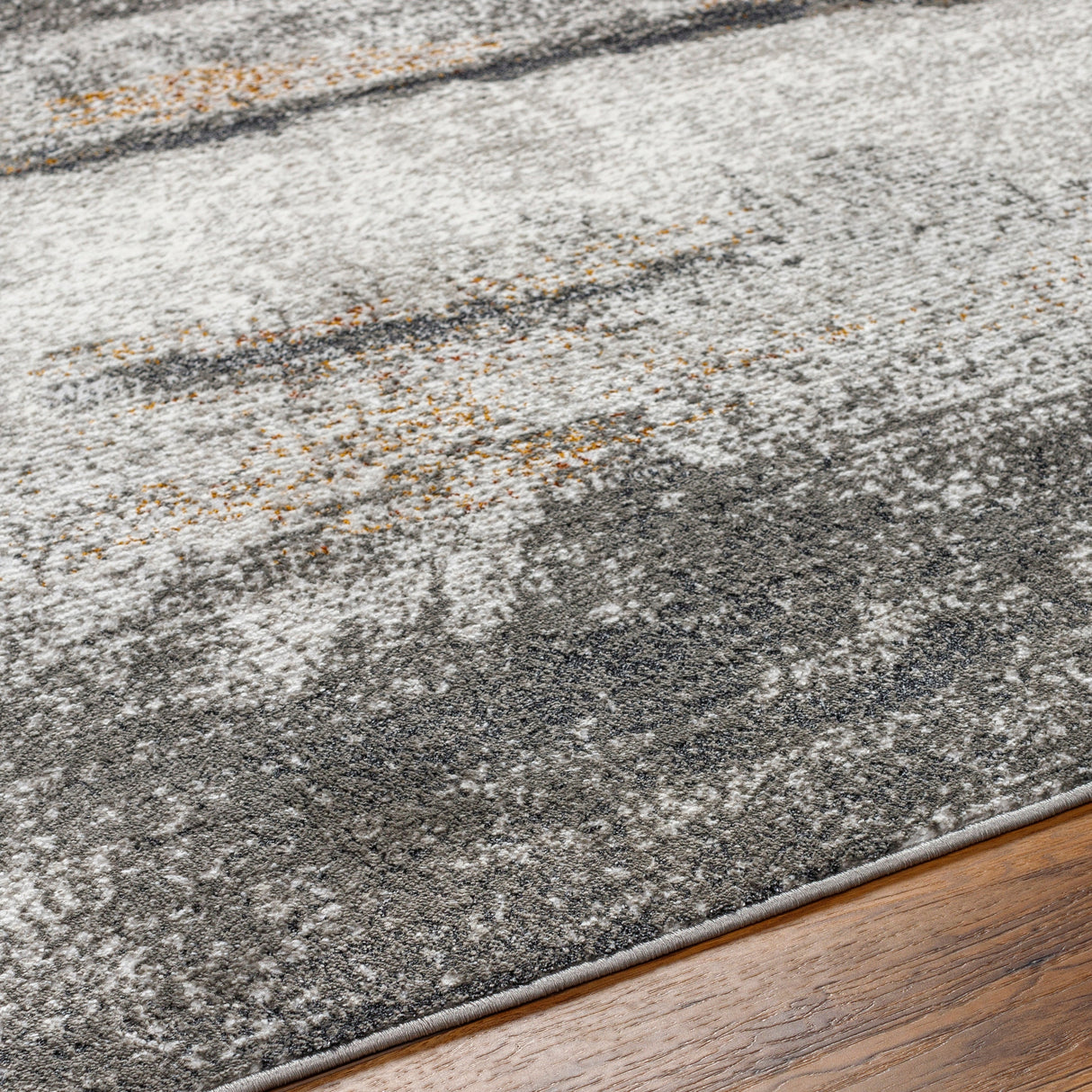 Surya San Francisco Sfo-2300 Charcoal, Ivory, Light Slate, Black, Mustard, Rust Rug.