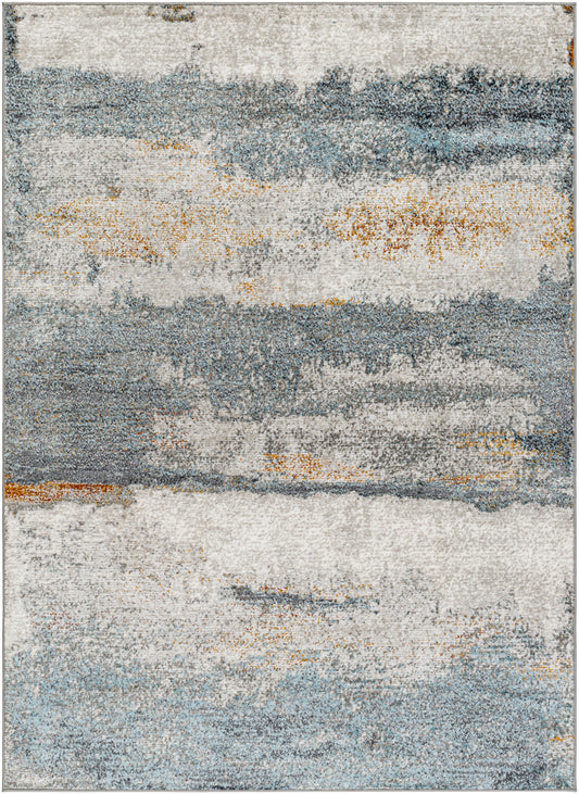 Surya San Francisco Sfo-2301 Blue, Ivory, Charcoal, Black, Mustard, Rust Area Rug