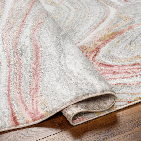 Surya San Francisco Sfo-2302 Dusty Pink, Ivory, Light Gray, Tan, Burgandy, Light Slate Rug.