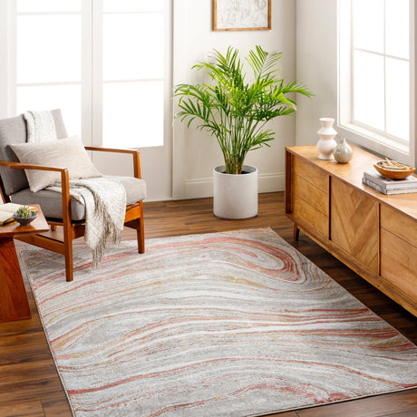 Surya San Francisco Sfo-2302 Dusty Pink, Ivory, Light Gray, Tan, Burgandy, Light Slate Rug.