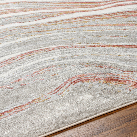 Surya San Francisco Sfo-2302 Dusty Pink, Ivory, Light Gray, Tan, Burgandy, Light Slate Rug.