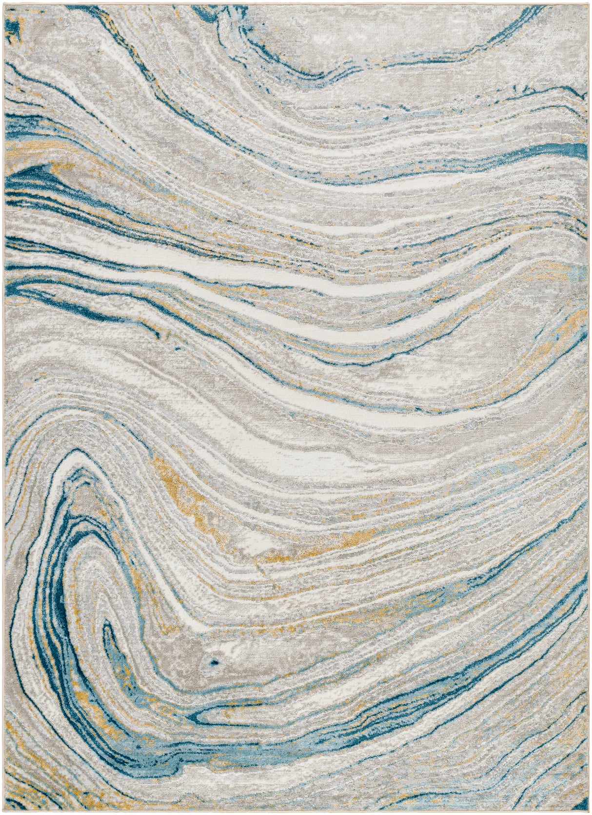 Surya San Francisco Sfo-2303 Blue, Ivory, Light Gray, Tan, Denim, Light Slate Rug.