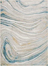 Surya San Francisco Sfo-2303 Blue, Ivory, Light Gray, Tan, Denim, Light Slate Rug.