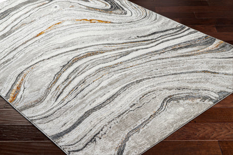 Surya San Francisco Sfo-2305 Light Gray, Ivory, Charcoal, Black, Mustard, Rust Rug.