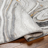 Surya San Francisco Sfo-2305 Light Gray, Ivory, Charcoal, Black, Mustard, Rust Rug.