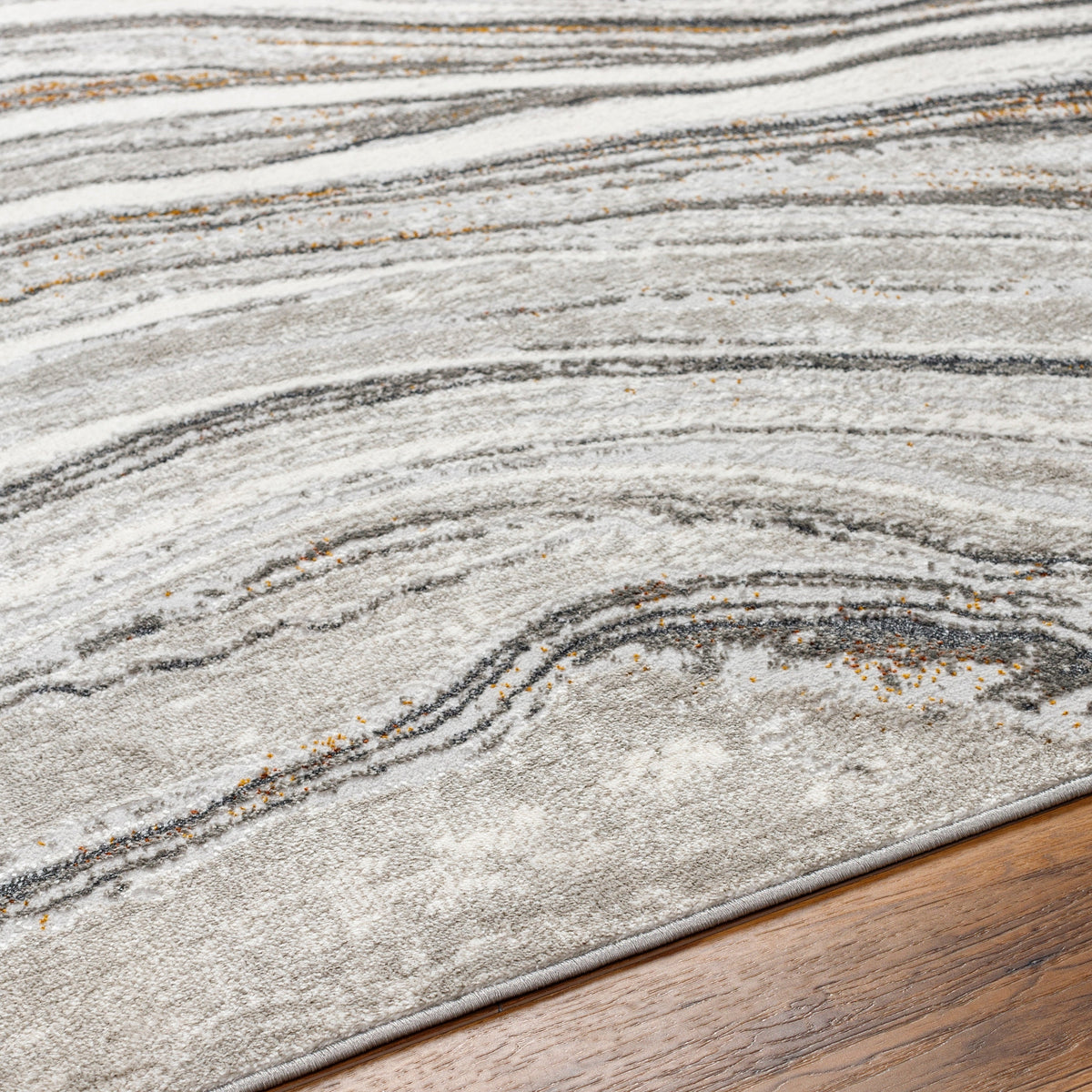 Surya San Francisco Sfo-2305 Light Gray, Ivory, Charcoal, Black, Mustard, Rust Rug.