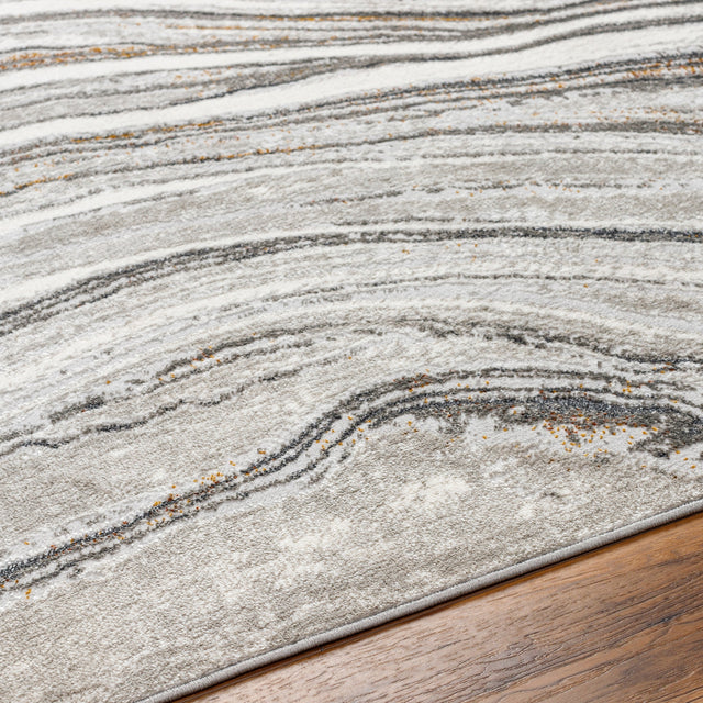 Surya San Francisco Sfo-2305 Light Gray, Ivory, Charcoal, Black, Mustard, Rust Rug.