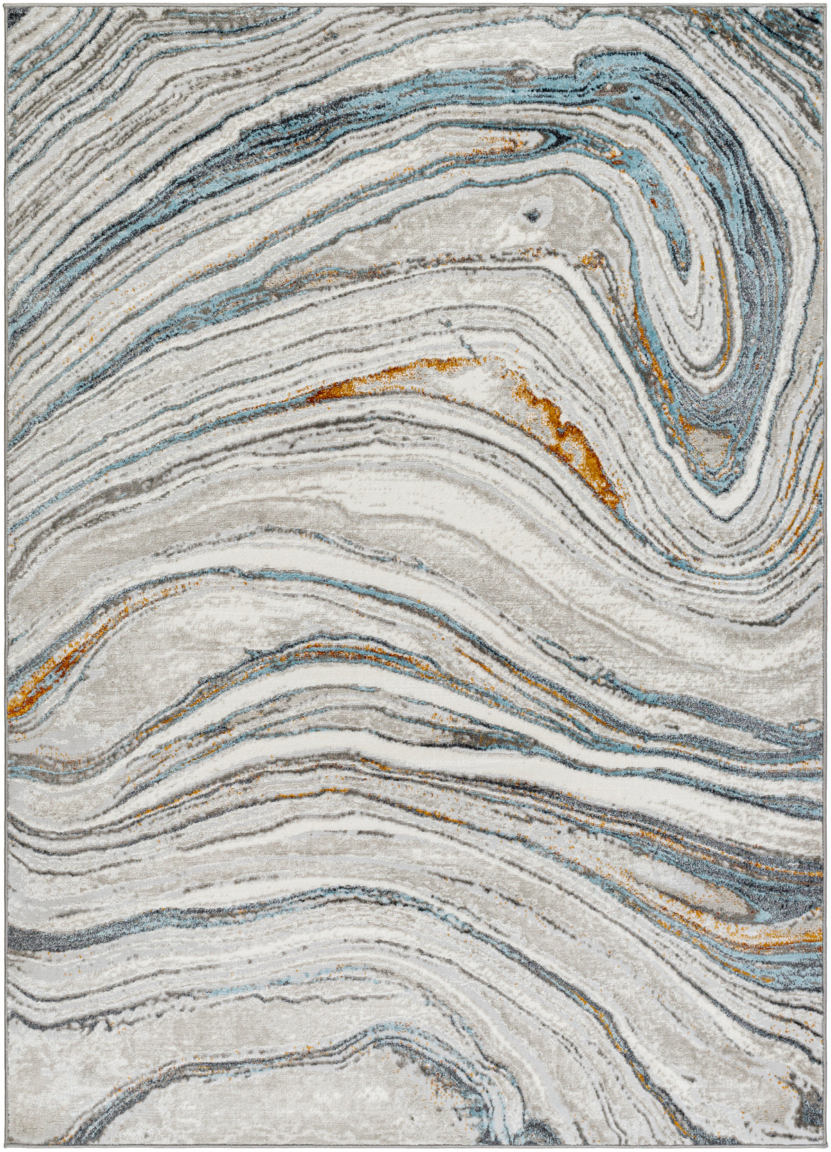 Surya San Francisco Sfo-2306 Light Gray, Ivory, Blue, Black, Mustard, Rust Rug.