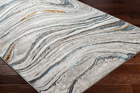 Surya San Francisco Sfo-2306 Light Gray, Ivory, Blue, Black, Mustard, Rust Rug.