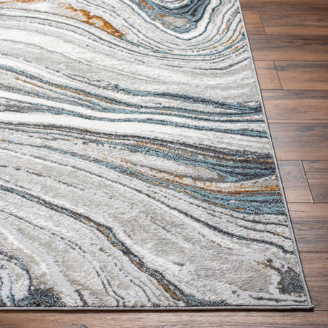 Surya San Francisco Sfo-2306 Light Gray, Ivory, Blue, Black, Mustard, Rust Rug.