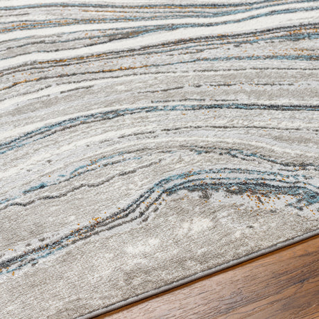 Surya San Francisco Sfo-2306 Light Gray, Ivory, Blue, Black, Mustard, Rust Rug.