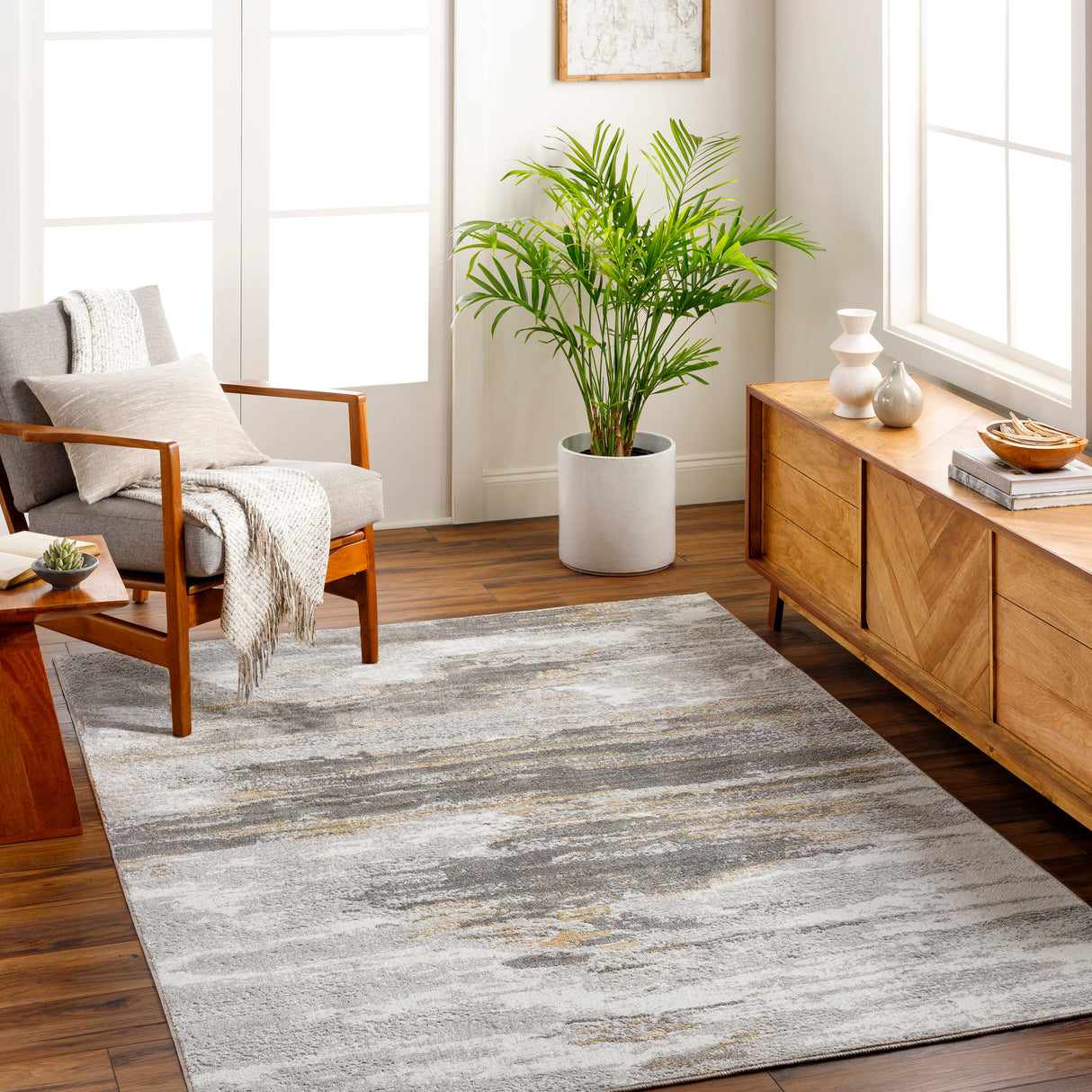 Surya San Francisco Sfo-2311 Light Gray, Ivory, Tan, Mustard, Light Slate Rug.