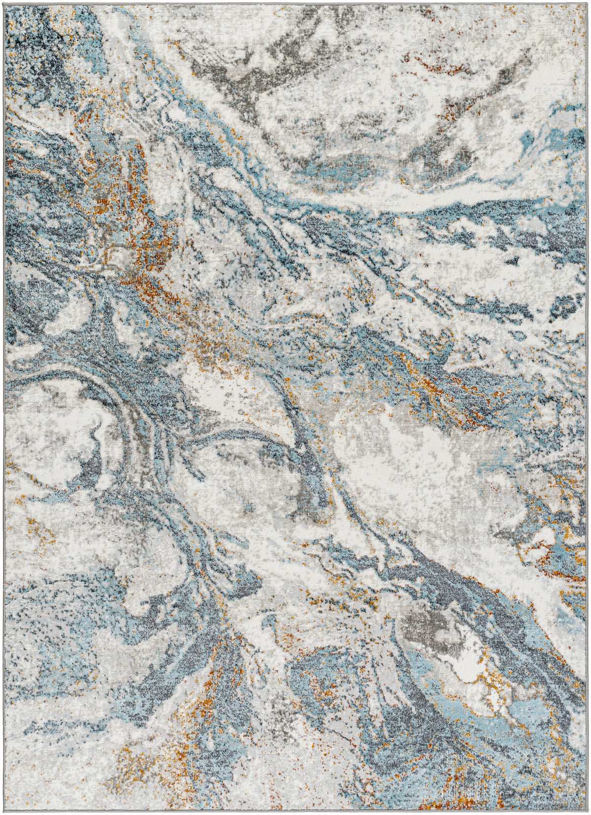 Surya San Francisco Sfo-2314 Ivory, Blue, Light Gray, Black, Mustard, Rust Rug.
