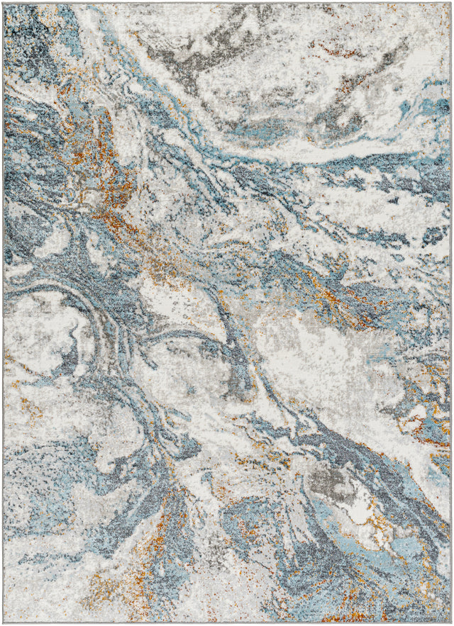 Surya San Francisco Sfo-2314 Ivory, Blue, Light Gray, Black, Mustard, Rust Rug.