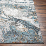 Surya San Francisco Sfo-2314 Ivory, Blue, Light Gray, Black, Mustard, Rust Rug.