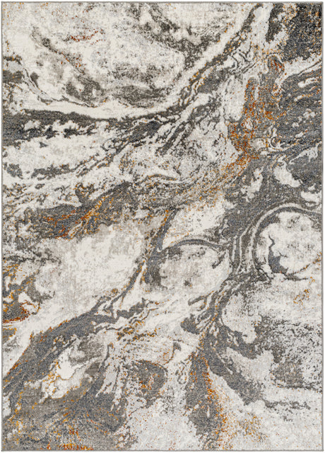 Surya San Francisco Sfo-2315 Charcoal, Ivory, Light Gray, Black, Mustard, Rust Rug.