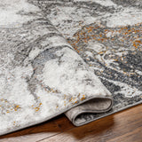 Surya San Francisco Sfo-2315 Charcoal, Ivory, Light Gray, Black, Mustard, Rust Rug.