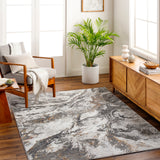Surya San Francisco Sfo-2315 Charcoal, Ivory, Light Gray, Black, Mustard, Rust Rug.