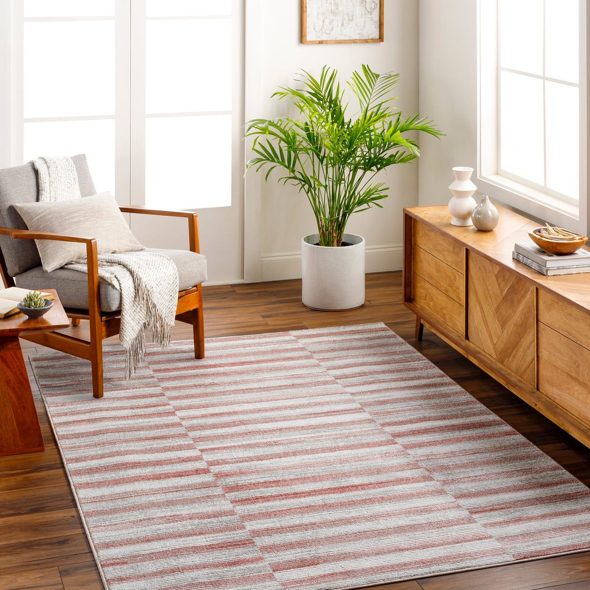 Surya San Francisco Sfo-2317 Ivory, Light Gray, Burgandy, Dusty Pink, Light Slate Rug.