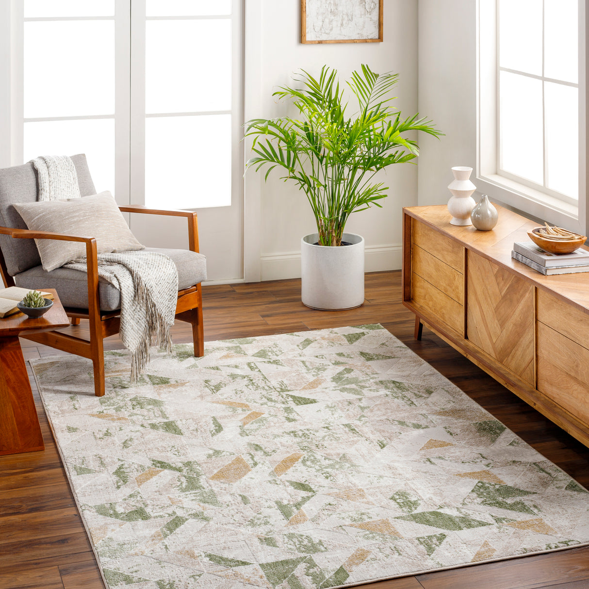 Surya San Francisco Sfo-2324 Ivory, Tan, Sage, Olive, Taupe, Mustard Rug.