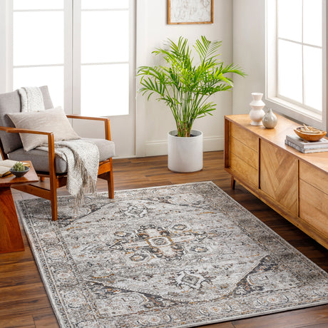 Surya San Francisco Sfo-2326 Ivory, Light Gray, Black, Charcoal, Mustard, Rust Rug.