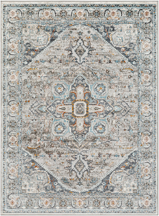 Surya San Francisco Sfo-2329 Ivory, Light Gray, Blue, Black, Mustard, Rust Area Rug