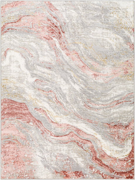 Surya San Francisco Sfo-2331 Ivory, Light Gray, Slate, Dusty Pink, Burgandy, Tan Rug.