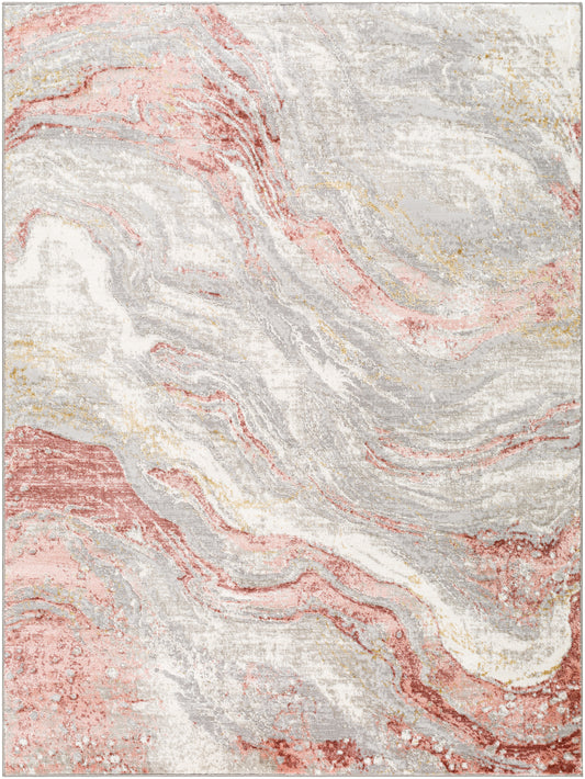 Surya San Francisco Sfo-2331 Ivory, Light Gray, Slate, Dusty Pink, Burgandy, Tan Area Rug