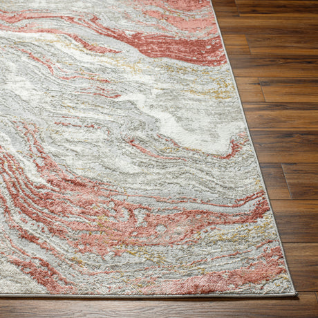 Surya San Francisco Sfo-2331 Ivory, Light Gray, Slate, Dusty Pink, Burgandy, Tan Rug.