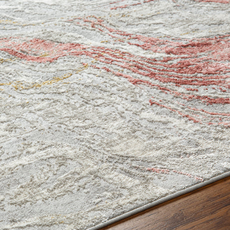 Surya San Francisco Sfo-2331 Ivory, Light Gray, Slate, Dusty Pink, Burgandy, Tan Rug.