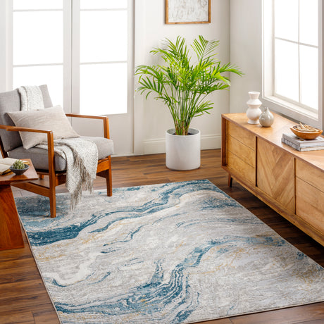 Surya San Francisco Sfo-2332 Ivory, Light Gray, Blue, Denim, Light Slate, Tan Rug.