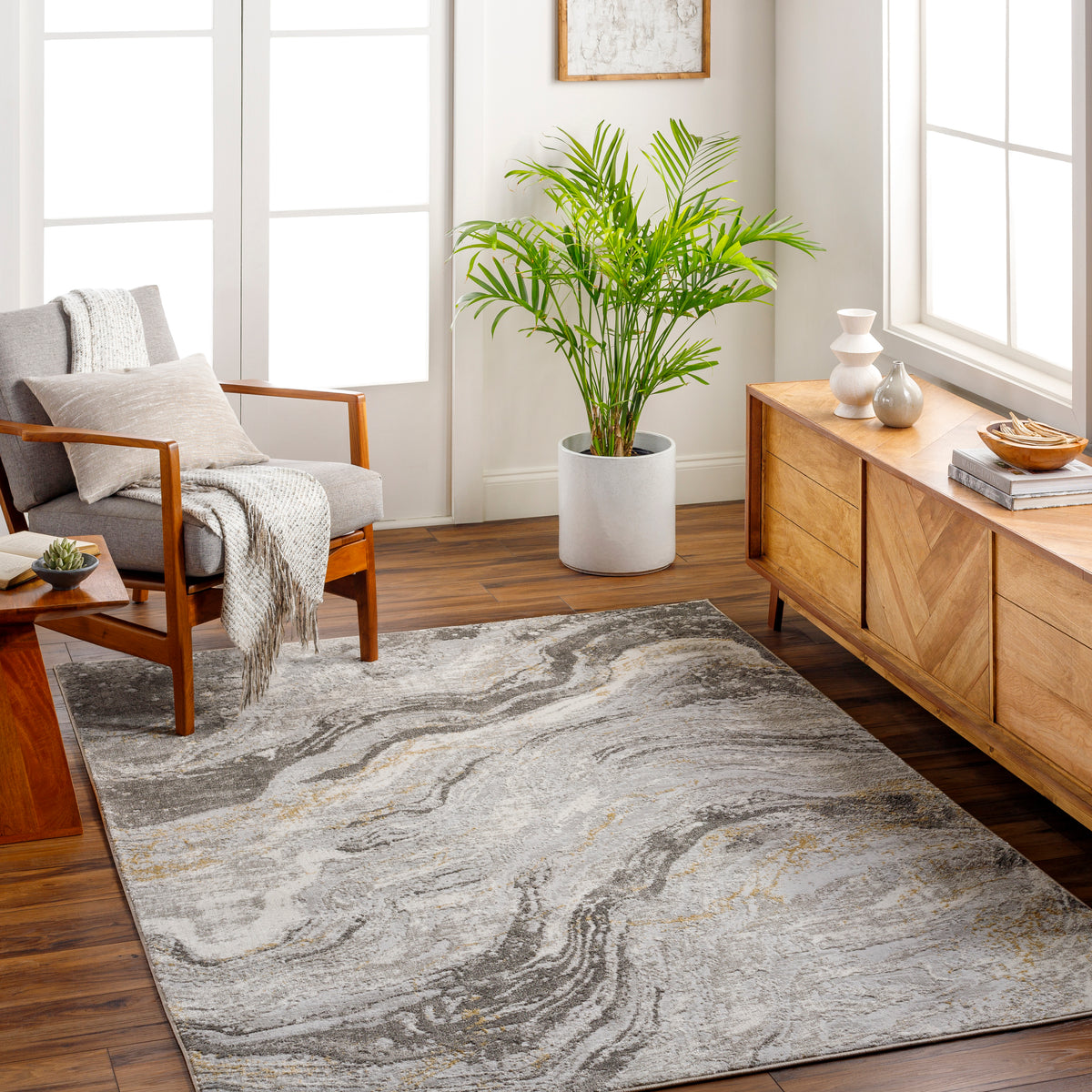 Surya San Francisco Sfo-2333 Light Gray, Ivory, Charcoal, Slate, Light Slate, Tan Rug.
