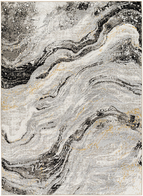 Surya San Francisco Sfo-2334 Ivory, Light Gray, Charcoal, Slate, Black, Tan Rug.