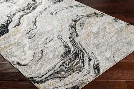 Surya San Francisco Sfo-2334 Ivory, Light Gray, Charcoal, Slate, Black, Tan Rug.