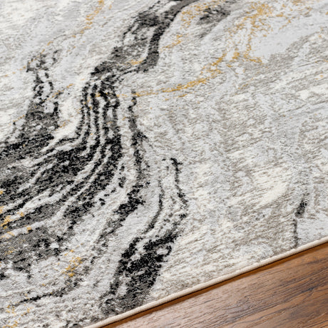 Surya San Francisco Sfo-2334 Ivory, Light Gray, Charcoal, Slate, Black, Tan Rug.