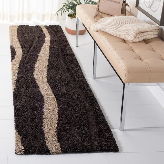 Safavieh Florida Shag Sg451-2813 Dark Brown / Beige Rugs