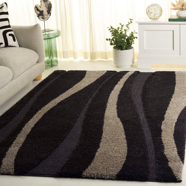 Safavieh Florida Shag Sg451-2813 Dark Brown / Beige Rugs