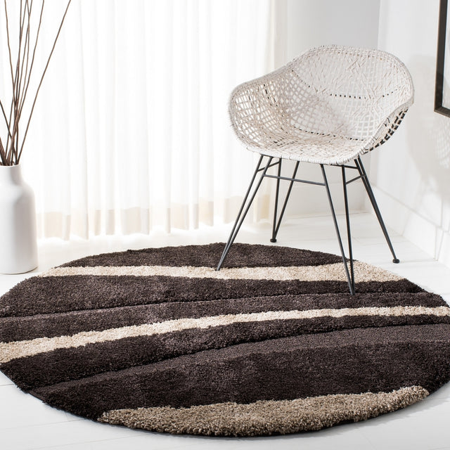Safavieh Florida Shag Sg451-2813 Dark Brown / Beige Rugs