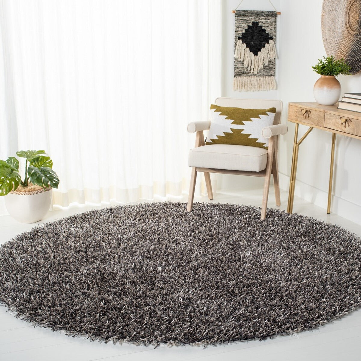 Safavieh Paris Shag Sg531-7612 Platinum / Ivory Rugs